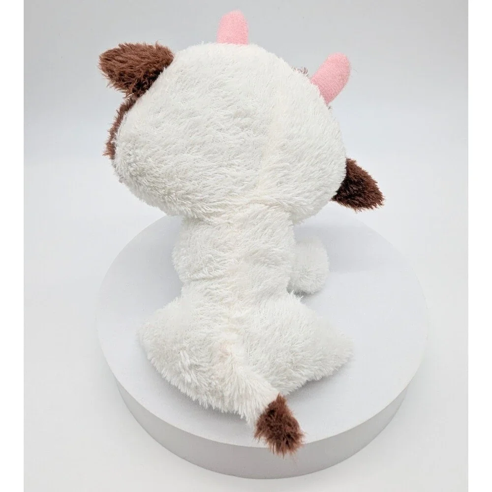 White & Brown Plush Cow Stuffed Animal Toy 6